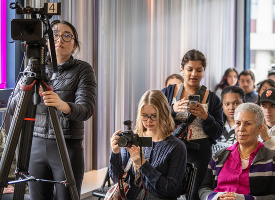 Students and cameras