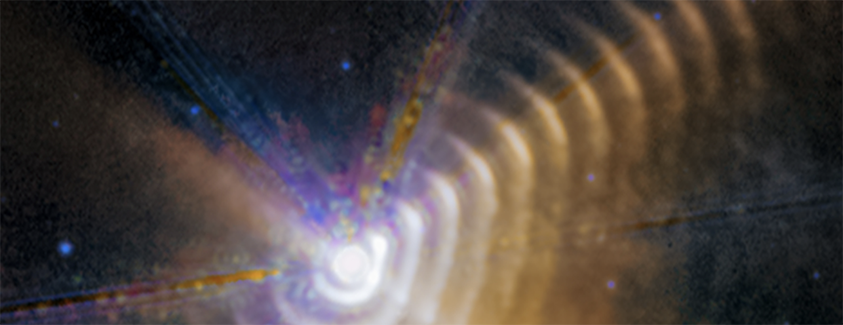 Telescope image of the Wolf-Rayet binary star system WR 140.
