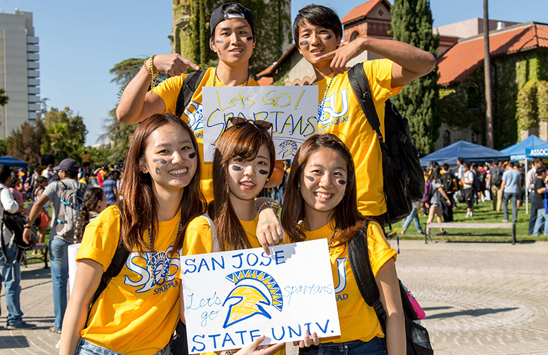 proud spartans on campus